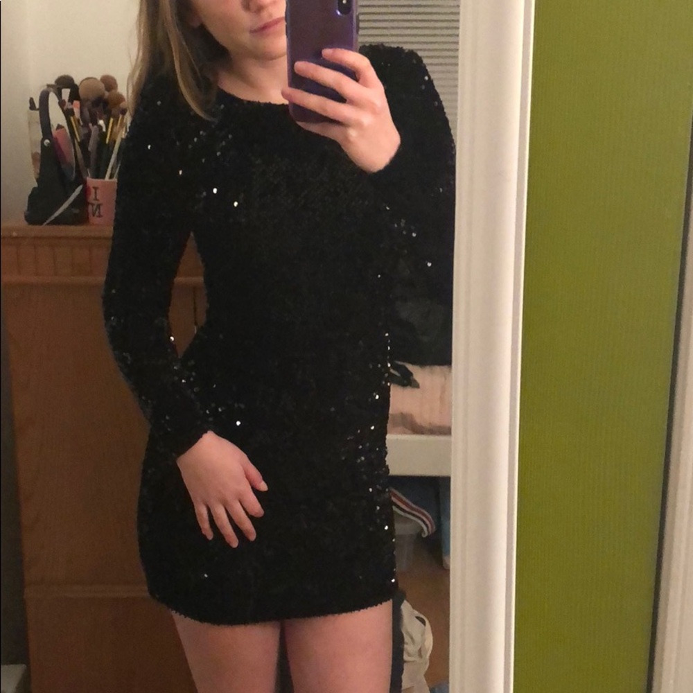 Black Sequin Dress